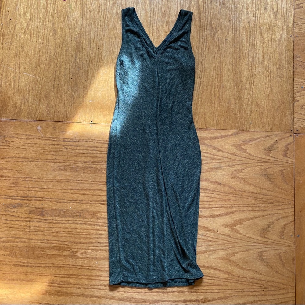 Body hugging casual Heathered green dress